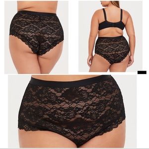 TORRID BLACK HIGH WAIST LACE CHEEKY PANTY